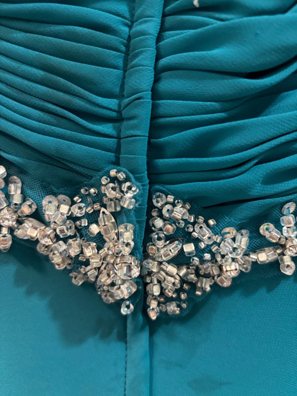 Elegant Teal Evening Gown - Picture 11 of 15